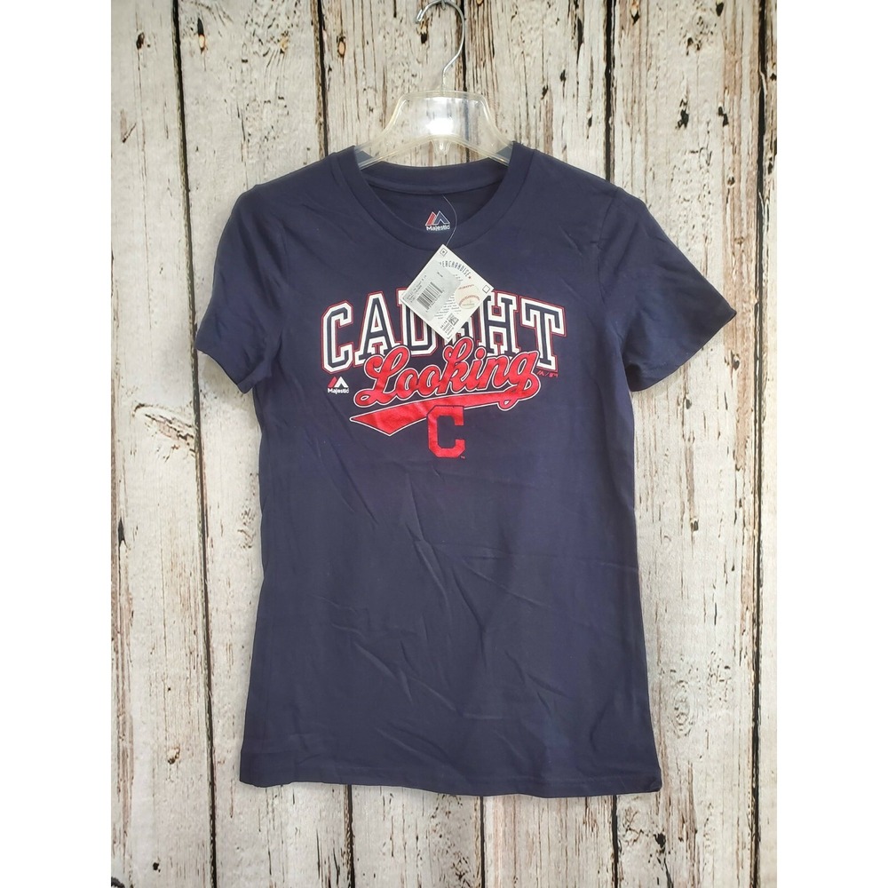 Majestic Girl's XL 16 Cleveland Indians Short‎ Sleeve T‑Shirt Tee Shirt NEW NWT